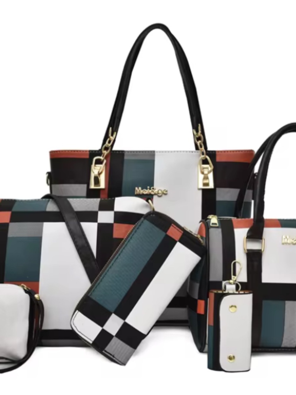 Multi-Color Plaid Tote Bag for Women